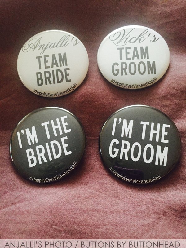 Custom Team Bride And Groom Buttons Pins Buttonhead