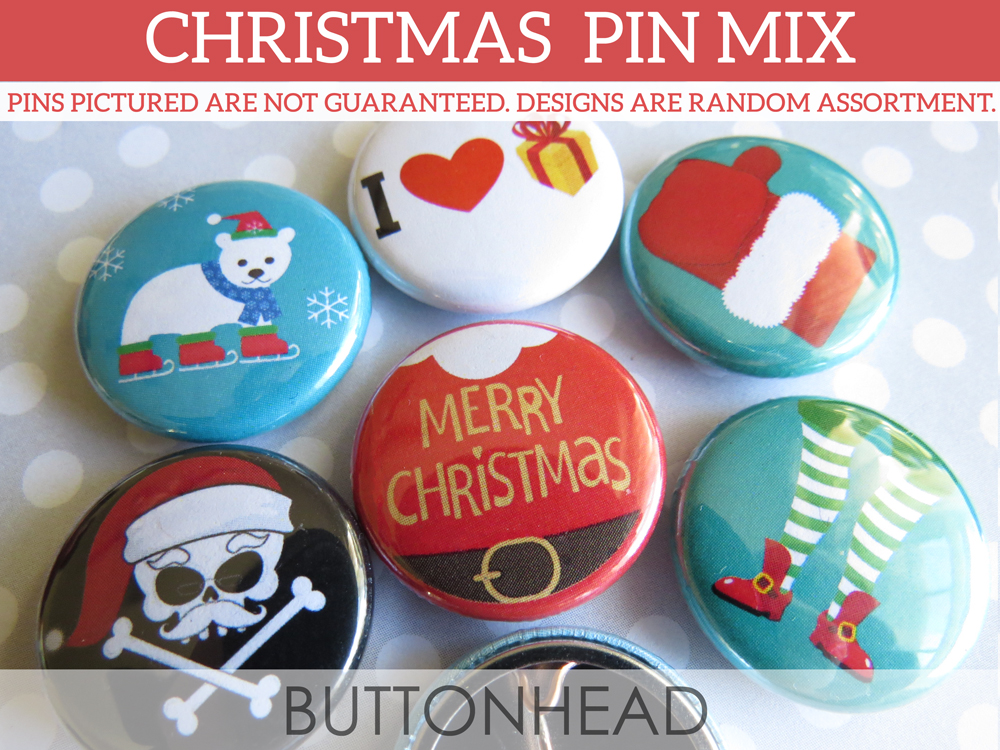 Random Christmas Buttons Pins