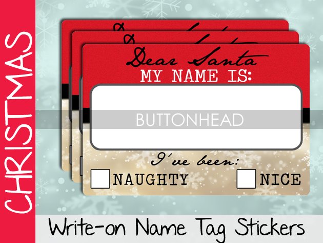 Christmas Party Name Tags • Buttonhead