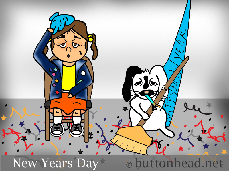 Happy New Years Eve Comic Cartoon • Buttonhead